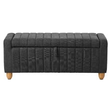 Corwin Linen-Look Storage Ottoman Bench